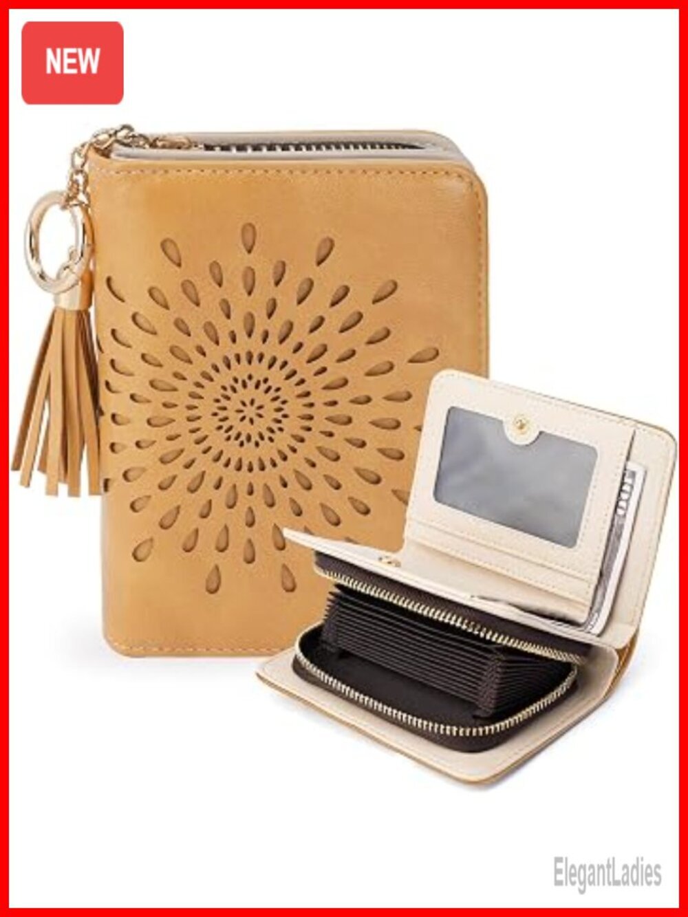 Ultra PU Leather Bifold Wallet RFID Blocking Card Holder 15 Card Slots Zipper